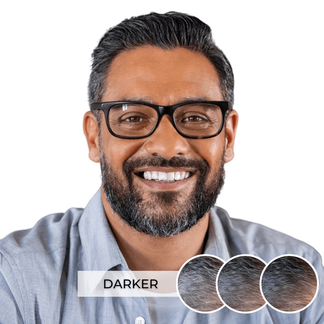 Simpler Hair Color partial coverage color box with darker shade, showing the hair color product in a box with dark hair tone