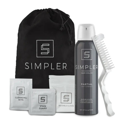 Simpler Hair Color partial coverage color box with new price, showing the product packaging and color options.