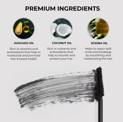 Simpler Touch premium hair, beard, and brow color kit with natural ingredients, featuring the product's packaging and color options.